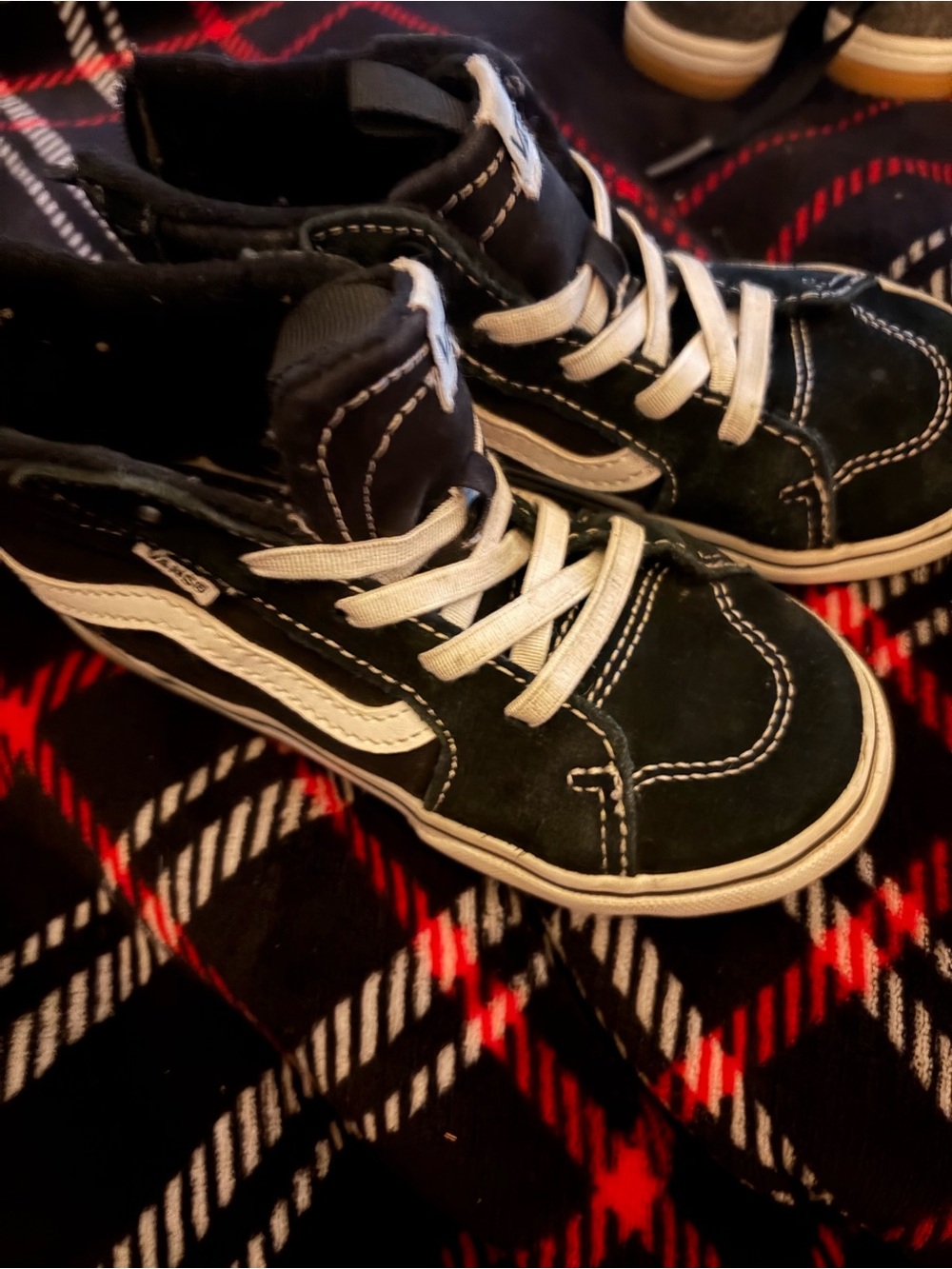 Vans Kids Black and White High-Top Sneakers